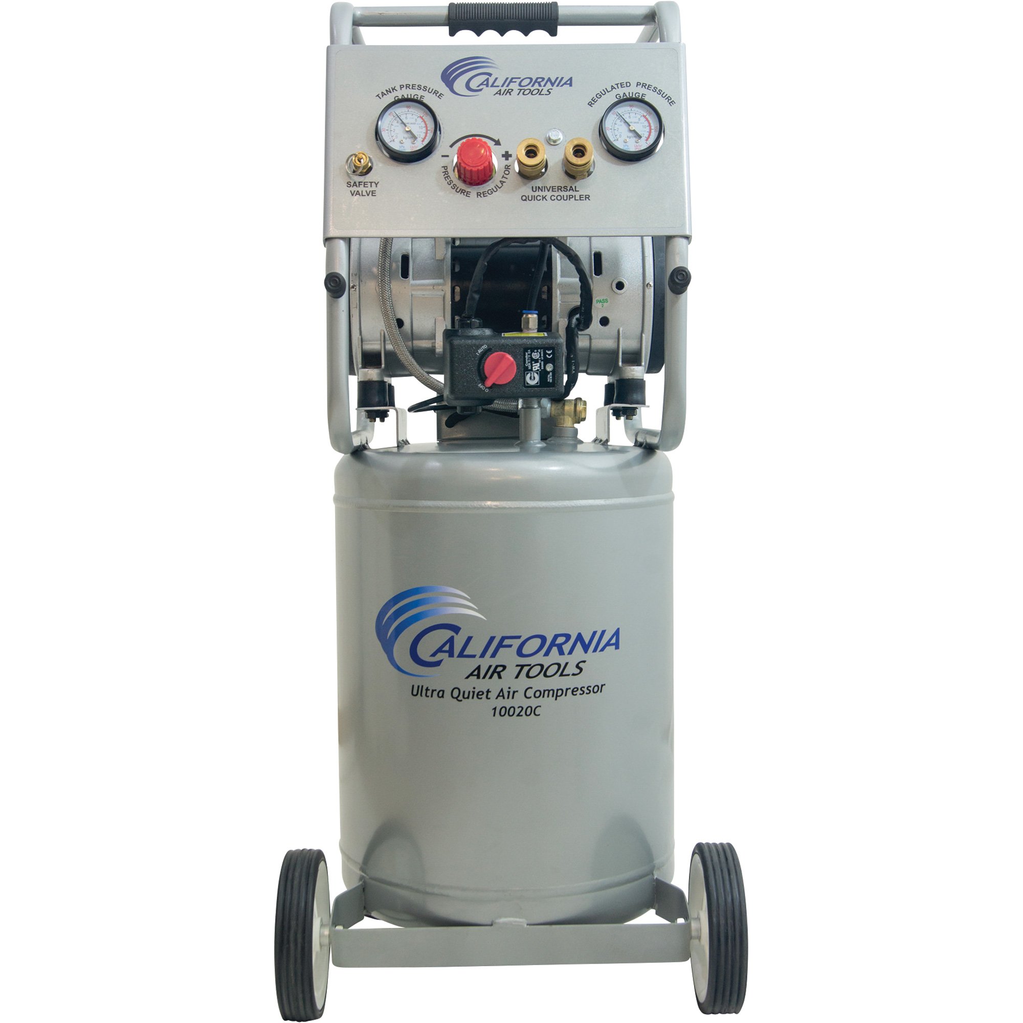 California Air Tools Ultra-Quiet Portable Electric Air Compressor — 2 HP, 10-Gallon Vertical, 5.3 CFM, Model# 10020C